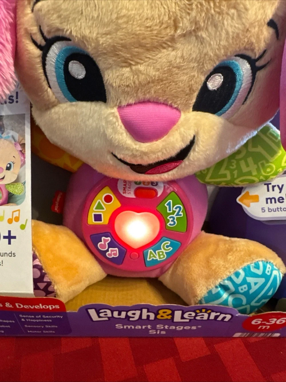 Fisher-Price Laugh & Learn Sis Plush Puppy - Pink & Tan
